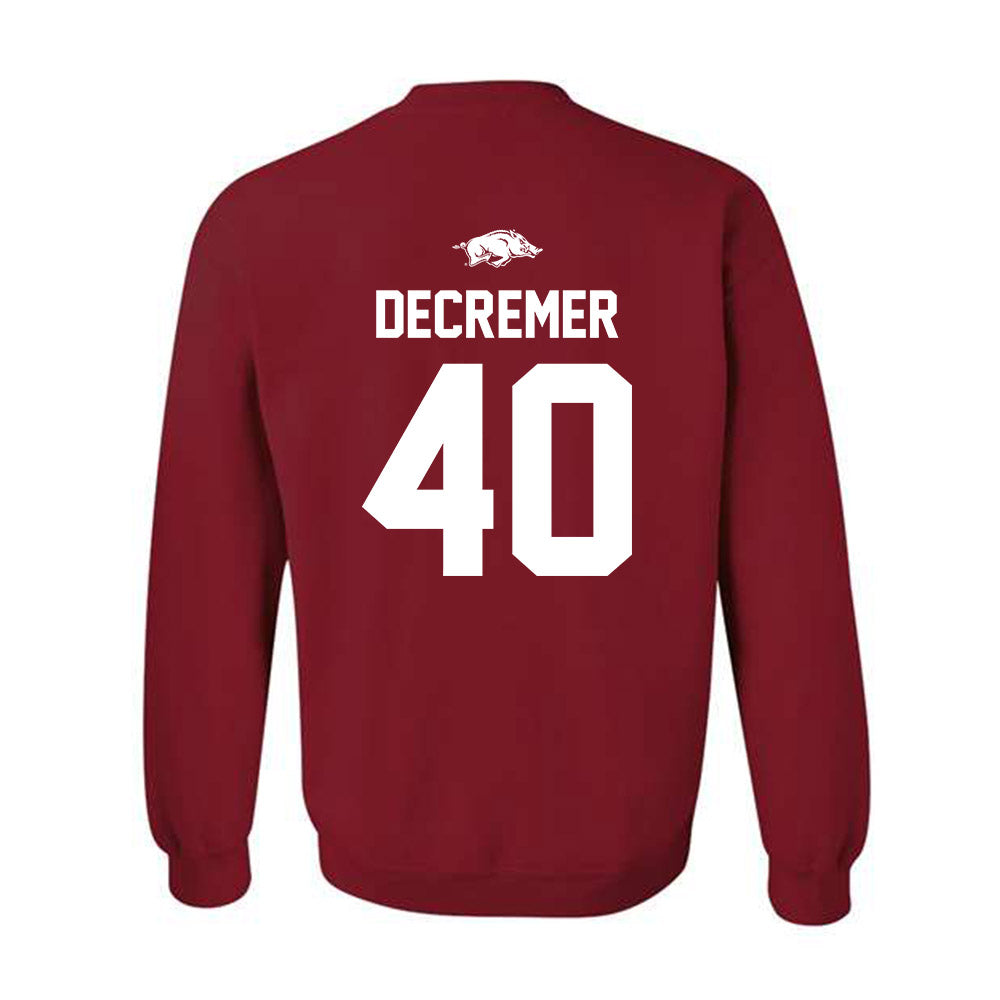Arkansas - NCAA Baseball : James DeCremer - Classic Shersey Crewneck Sweatshirt-1