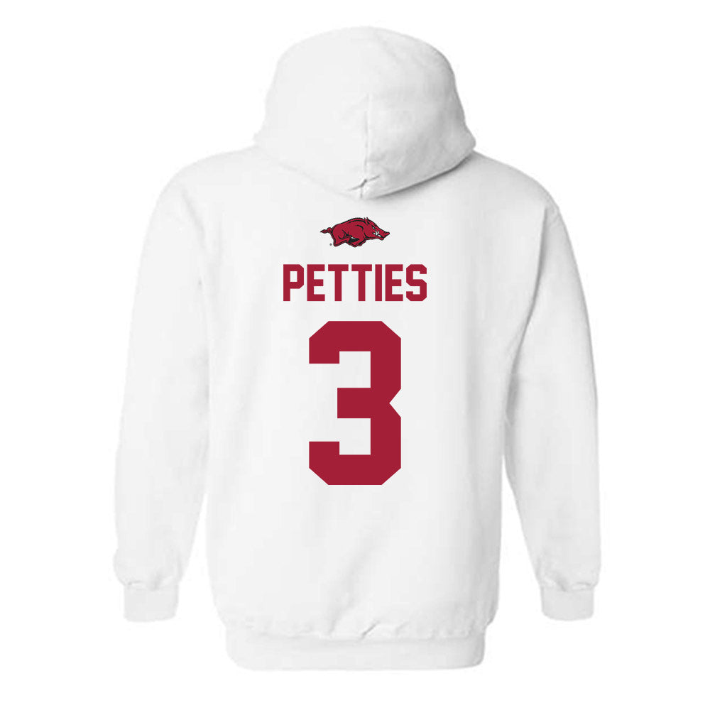 Arkansas - NCAA Women's Volleyball : Sania Petties - Classic Shersey Hooded Sweatshirt-1