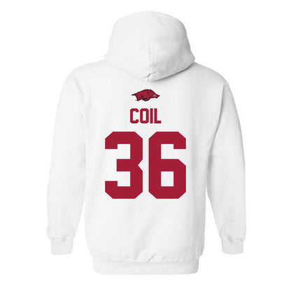 Arkansas - NCAA Baseball : Parker Coil - Classic Shersey Hooded Sweatshirt-1