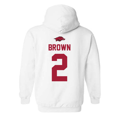 Arkansas - NCAA Men's Basketball : Amere Brown - Classic Shersey Hooded Sweatshirt-1
