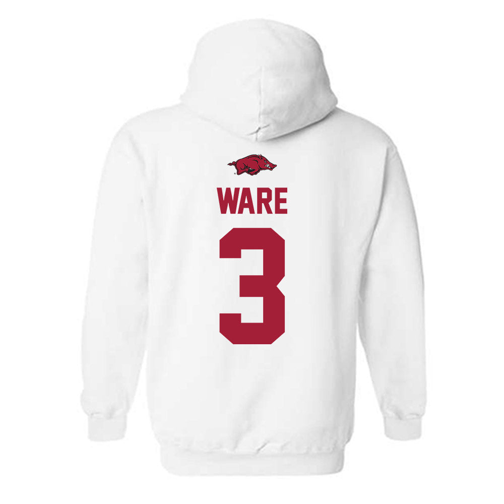 Arkansas - NCAA Women's Basketball : Harmonie Ware - Classic Shersey Hooded Sweatshirt-1