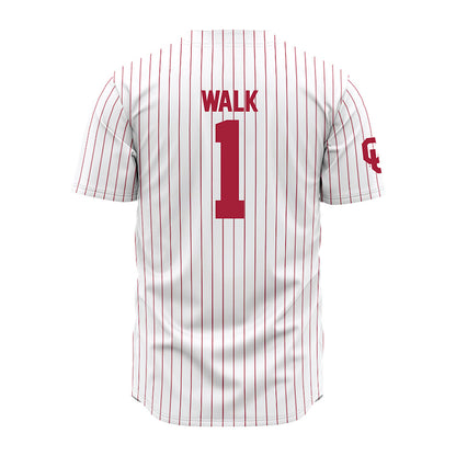 Oklahoma - NCAA Baseball : Jason Walk - Pinstripe Jersey-1