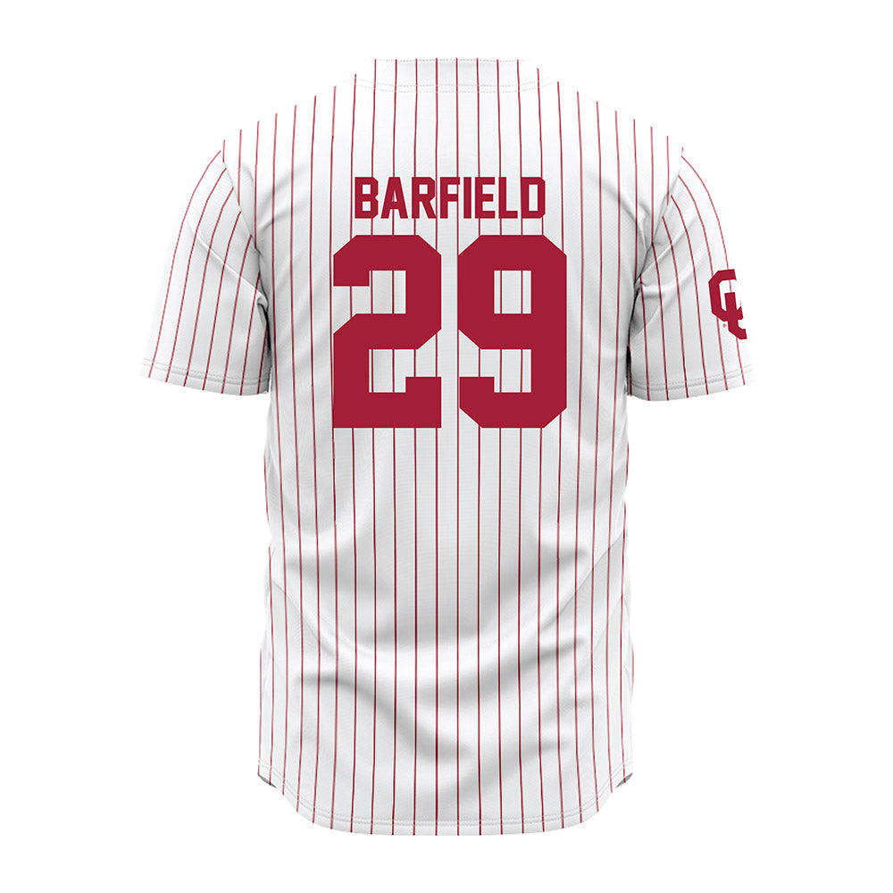 Oklahoma - NCAA Baseball : Jaden Barfield - Pinstripe Jersey-1