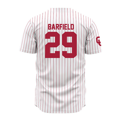 Oklahoma - NCAA Baseball : Jaden Barfield - Pinstripe Jersey-1