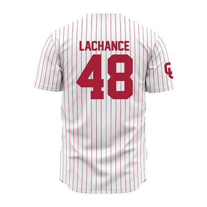 Oklahoma - NCAA Baseball : Deiten Lachance - Pinstripe Jersey-1