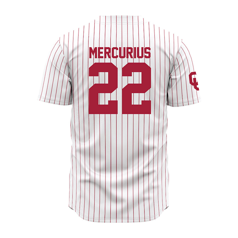 Oklahoma - NCAA Baseball : LJ Mercurius - Pinstripe Jersey-1