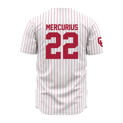 Oklahoma - NCAA Baseball : LJ Mercurius - Pinstripe Jersey-1