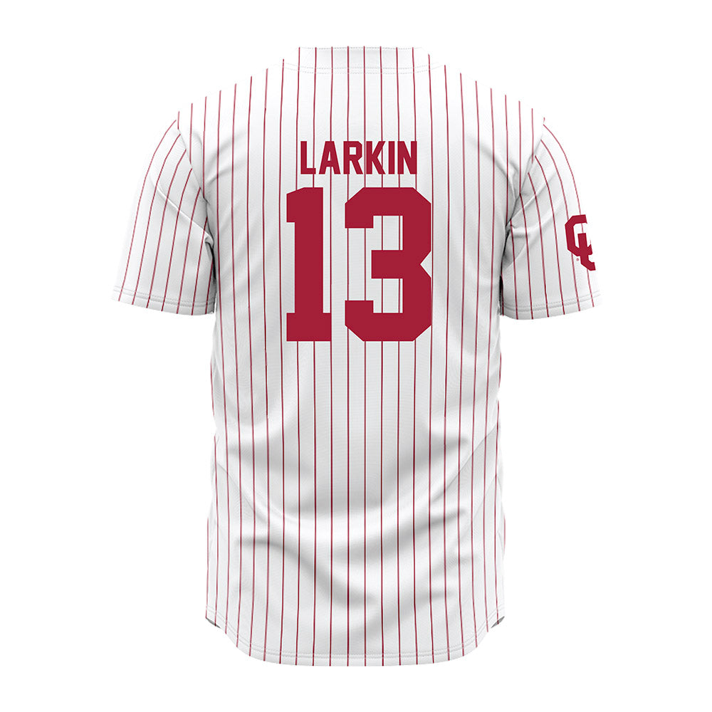 Oklahoma - NCAA Baseball : Connor Larkin - Pinstripe Jersey-1