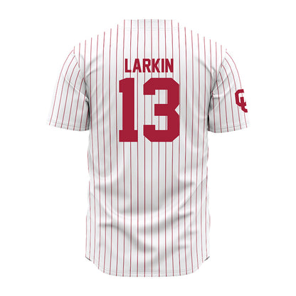 Oklahoma - NCAA Baseball : Connor Larkin - Pinstripe Jersey-1
