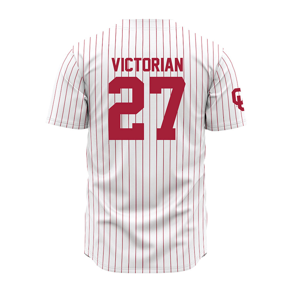 Oklahoma - NCAA Baseball : Landon Victorian - Pinstripe Jersey-1
