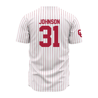 Oklahoma - NCAA Baseball : Cameron Johnson - Pinstripe Jersey-1