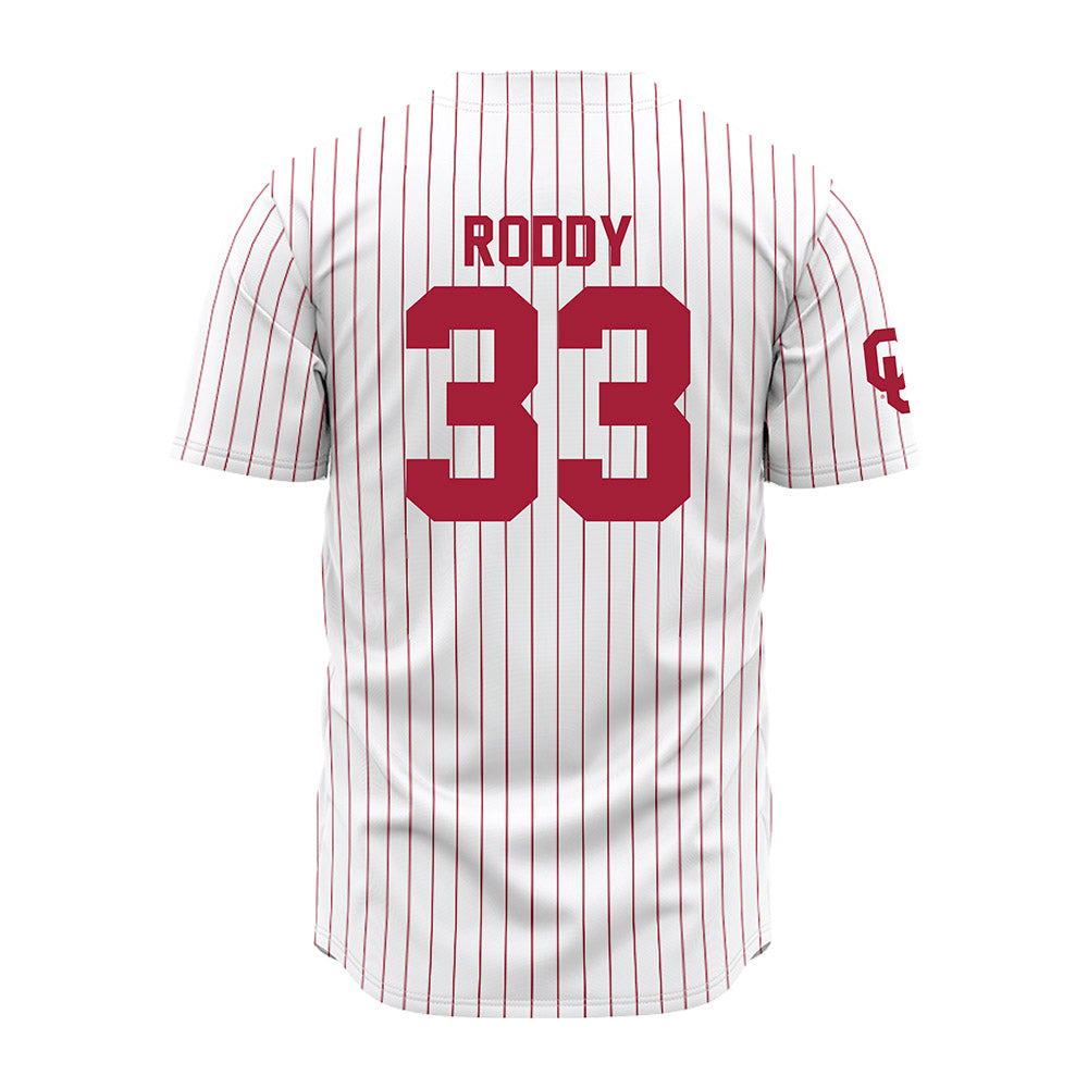 Oklahoma - NCAA Baseball : Berkeley Roddy - Pinstripe Jersey-1