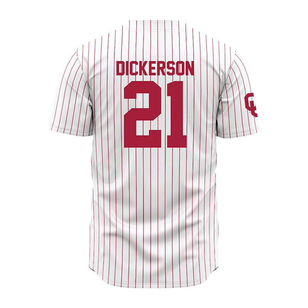 Oklahoma - NCAA Baseball : Drew Dickerson - Pinstripe Jersey-1