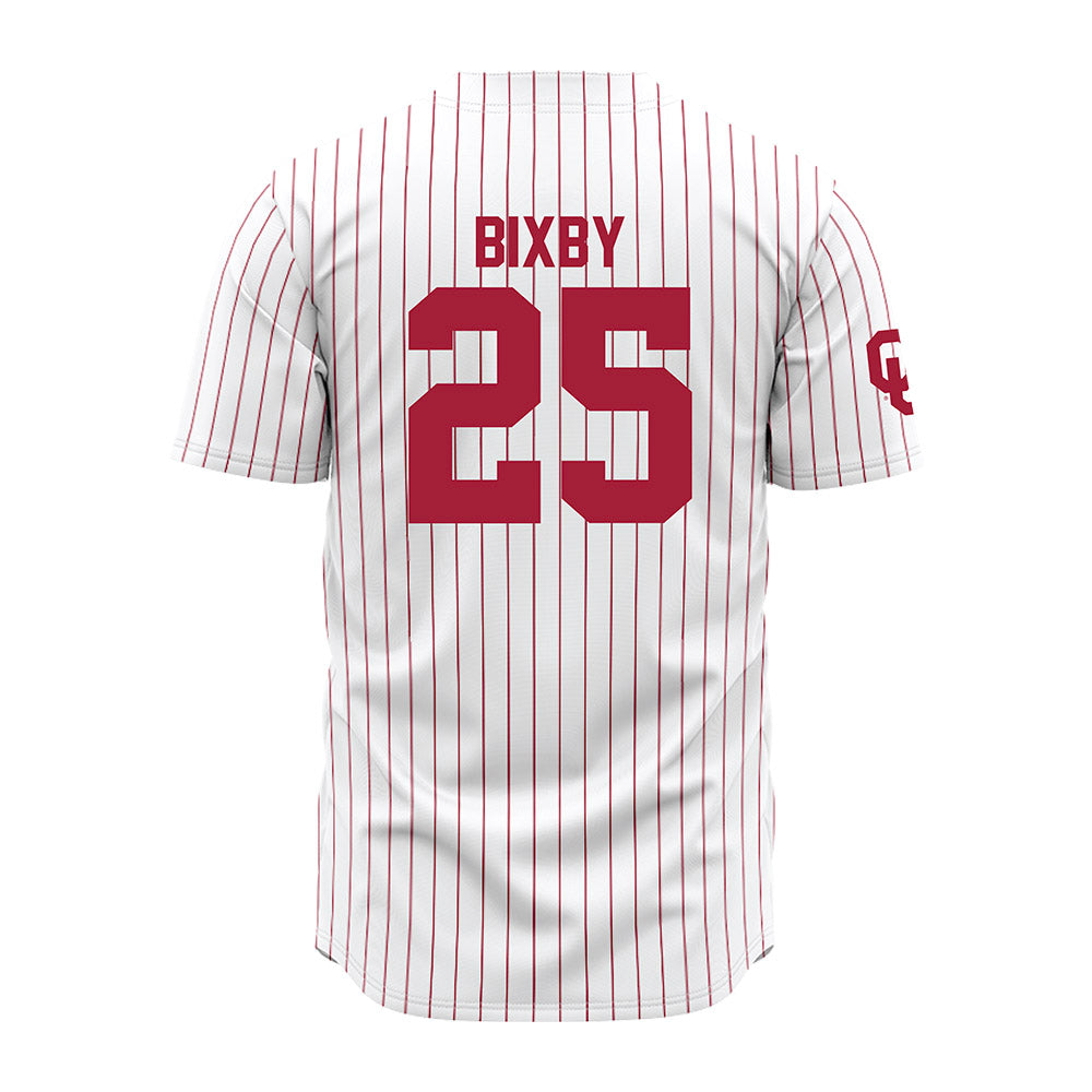 Oklahoma - NCAA Baseball : Mason Bixby - Pinstripe Jersey-1