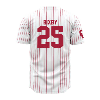 Oklahoma - NCAA Baseball : Mason Bixby - Pinstripe Jersey-1
