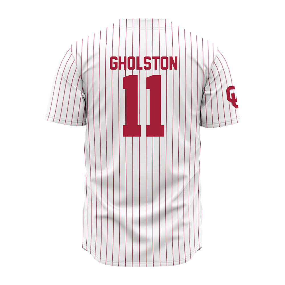 Oklahoma - NCAA Baseball : Jacob Gholston - Pinstripe Jersey-1