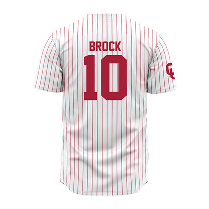 Oklahoma - NCAA Baseball : Brendan Brock - Pinstripe Jersey-1