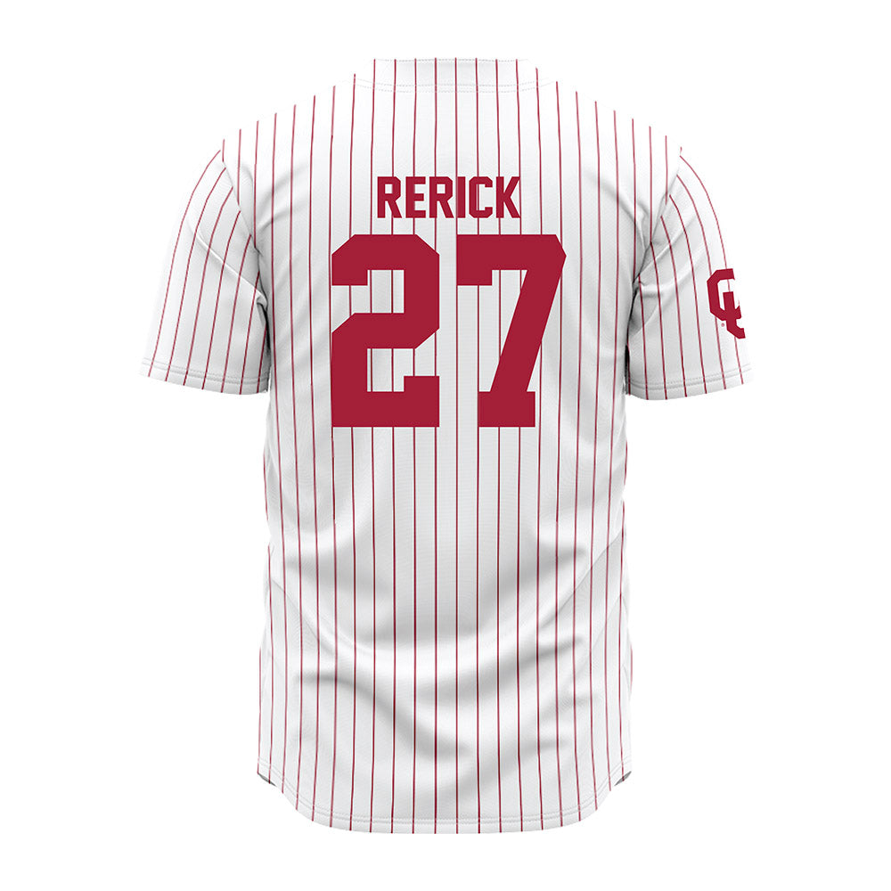 Oklahoma - NCAA Baseball : Drew Rerick - Pinstripe Jersey-1