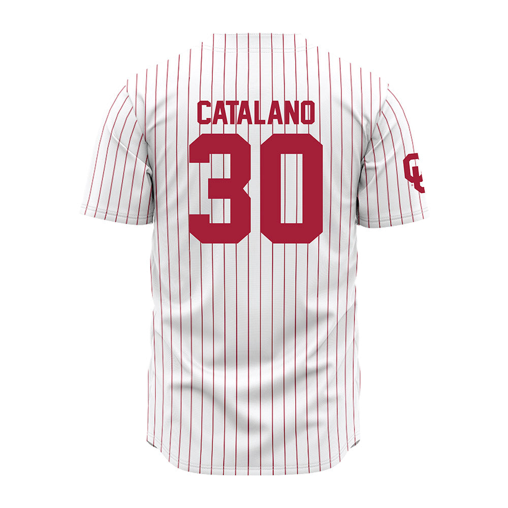 Oklahoma - NCAA Baseball : Michael Catalano - Pinstripe Jersey-1