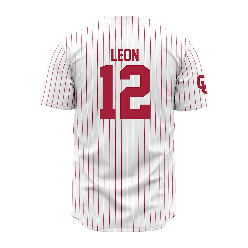 Oklahoma - NCAA Baseball : Kadyn Leon - Pinstripe Jersey-1