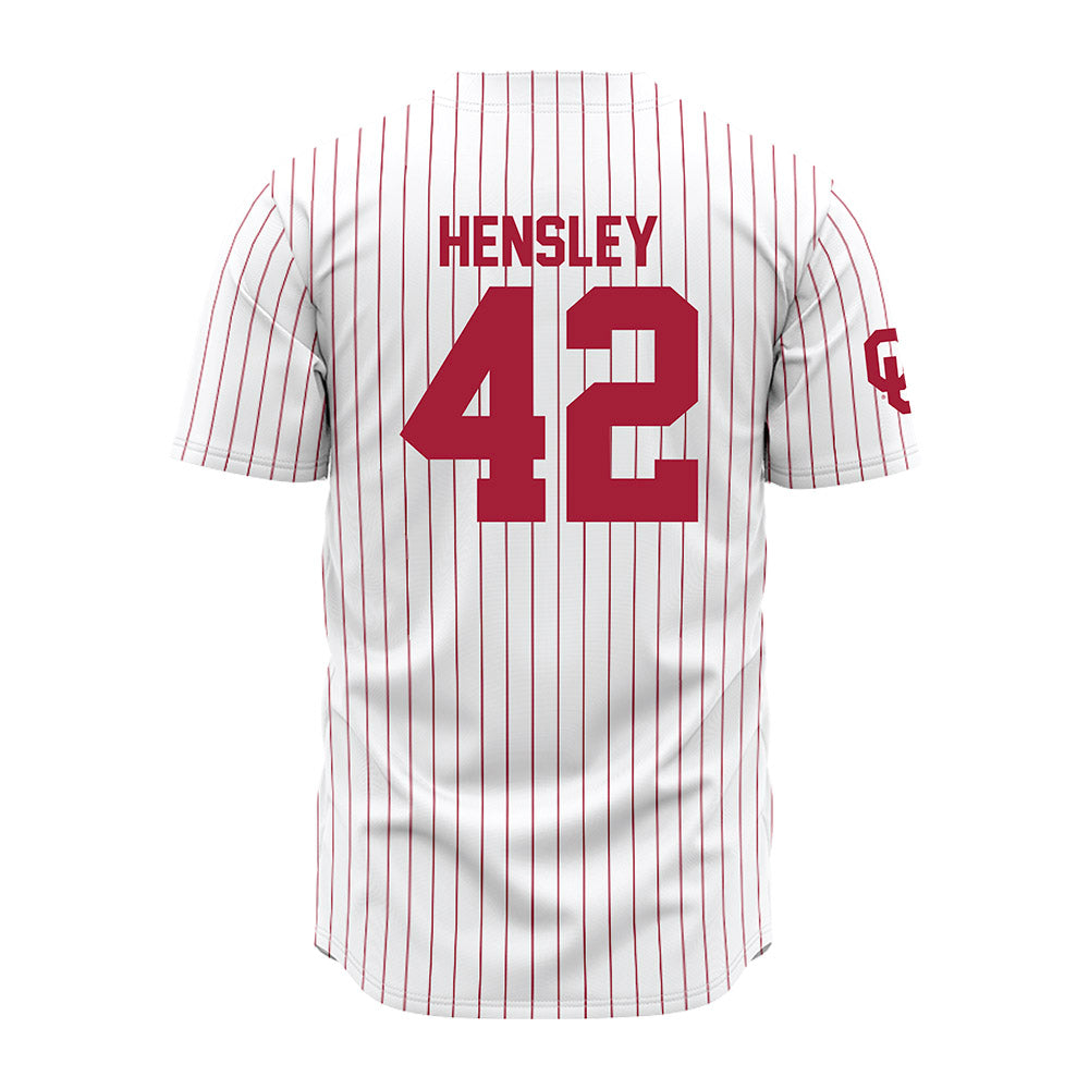 Oklahoma - NCAA Baseball : Reid Hensley - Pinstripe Jersey-1