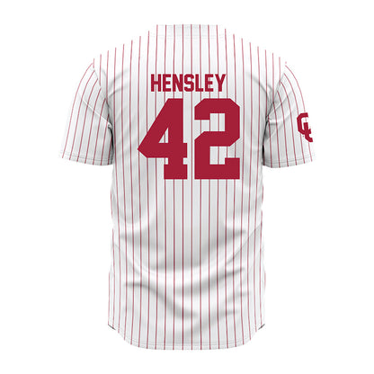 Oklahoma - NCAA Baseball : Reid Hensley - Pinstripe Jersey-1