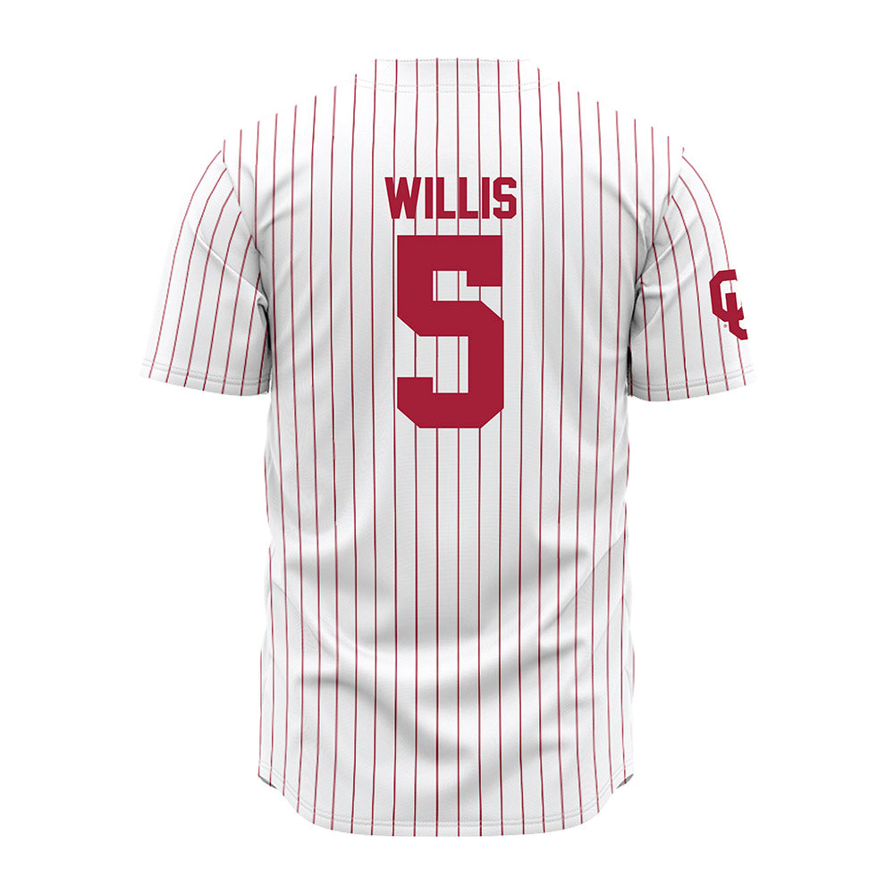 Oklahoma - NCAA Baseball : Dawson Willis - Pinstripe Jersey-1