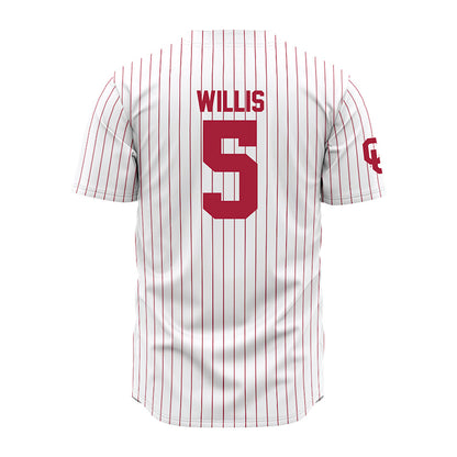 Oklahoma - NCAA Baseball : Dawson Willis - Pinstripe Jersey-1