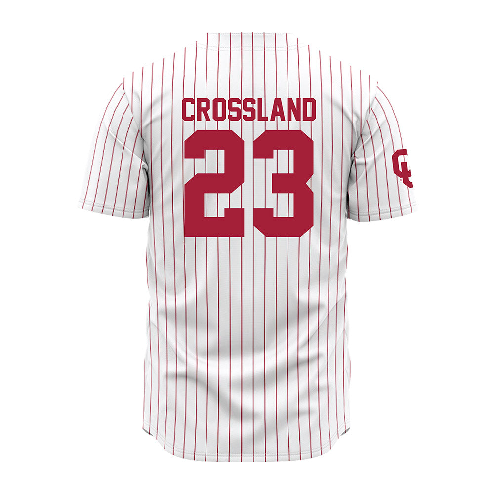 Oklahoma - NCAA Baseball : Cade Crossland - Pinstripe Jersey-1