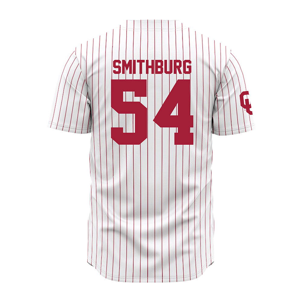 Oklahoma - NCAA Baseball : Nate Smithburg - Pinstripe Jersey-1