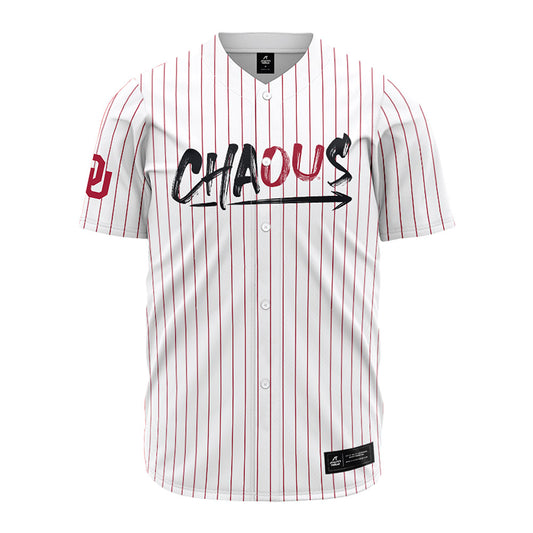 Oklahoma - NCAA Baseball : Myles Davis - Pinstripe Jersey-0