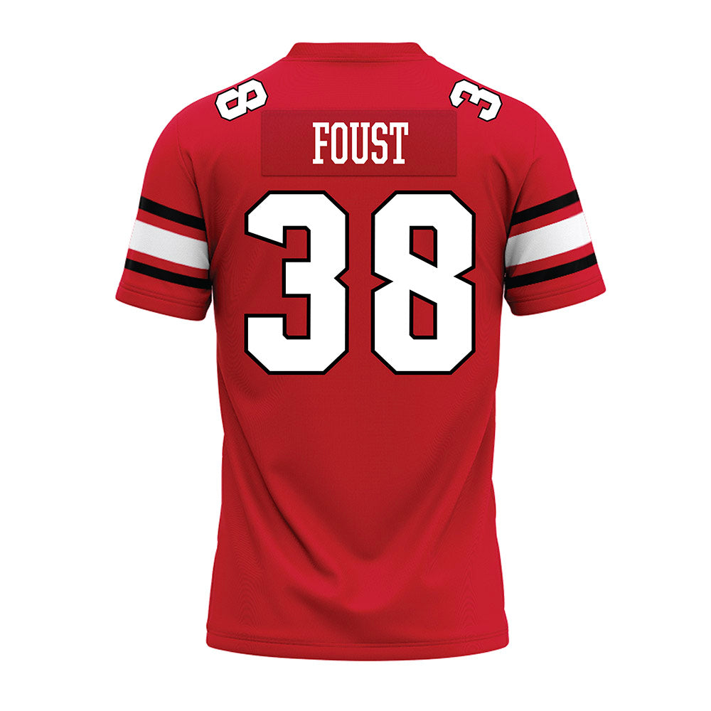 NC State - NCAA Football : Logan Foust - Red Premium Football Jersey-1
