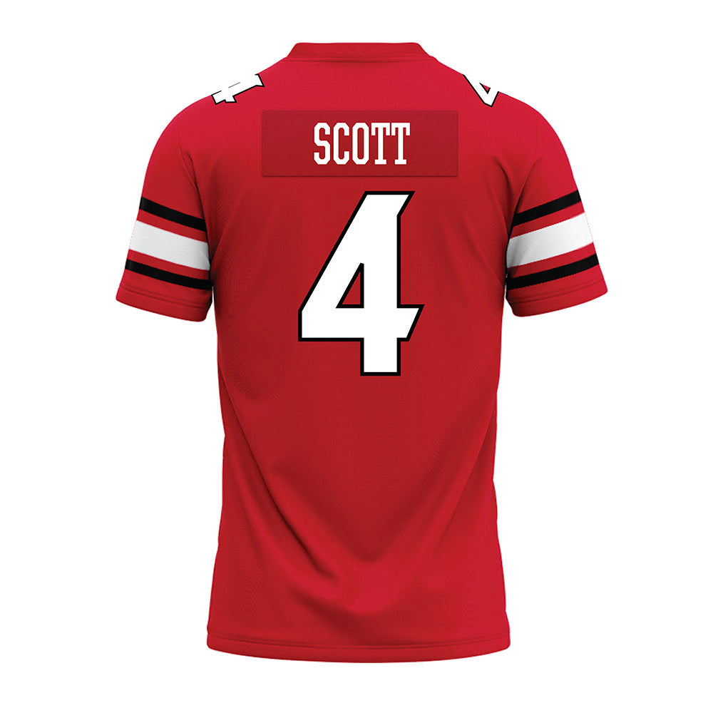 NC State - NCAA Football : Duke Scott - Red Premium Football Jersey-1