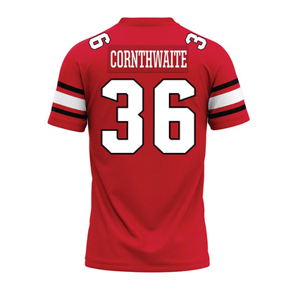 NC State - NCAA Football : Cameron Cornthwaite - Red Premium Football Jersey-1