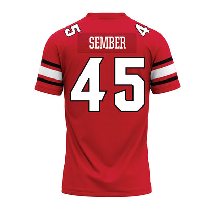 NC State - NCAA Football : Robert Sember - Red Premium Football Jersey-1