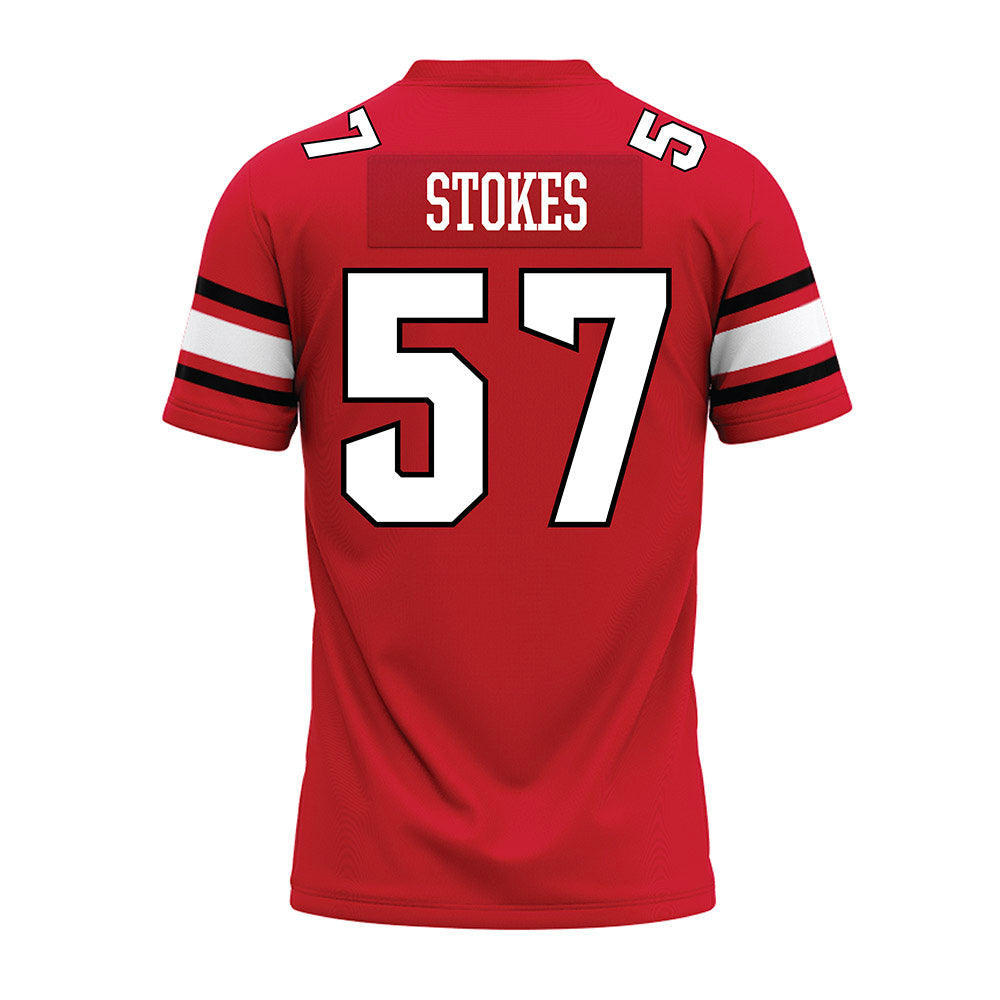 NC State - NCAA Football : Steven Stokes - Red Premium Football Jersey-1