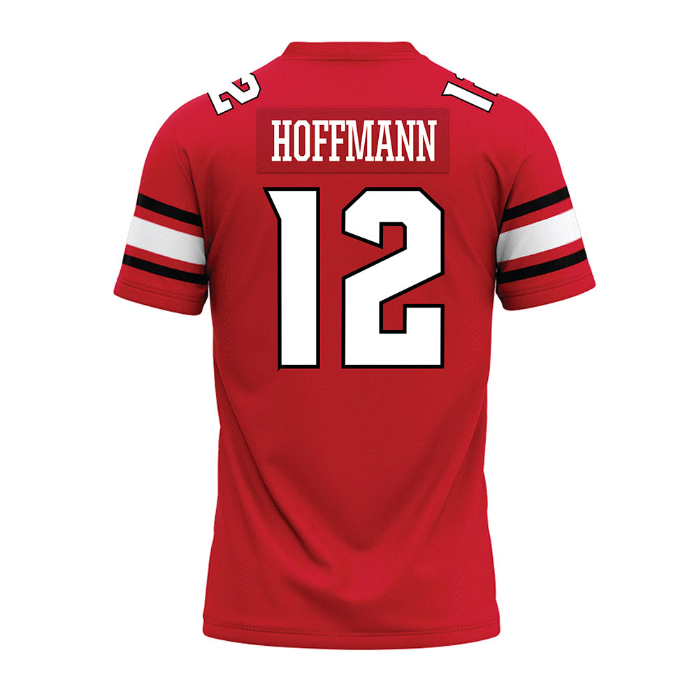 NC State - NCAA Football : teddy hoffmann - Red Premium Football Jersey-1