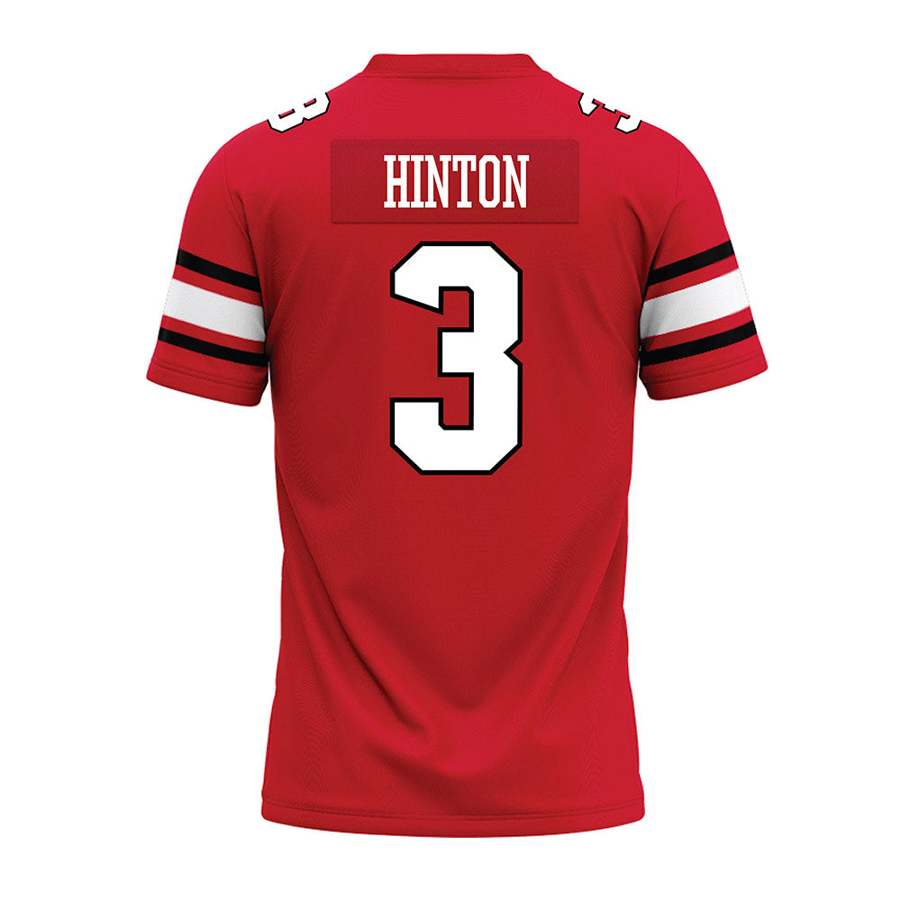 NC State - NCAA Football : Terrente Hinton - Red Premium Football Jersey-1
