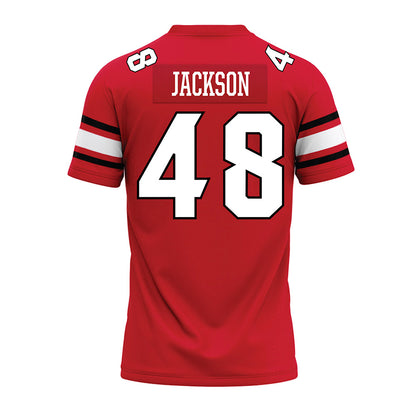 NC State - NCAA Football : Hunter Jackson - Red Premium Football Jersey-1