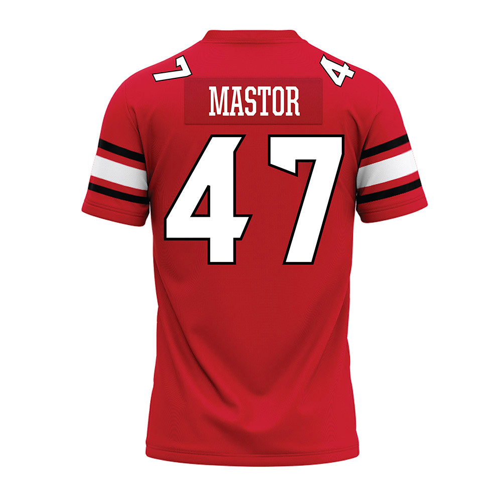 NC State - NCAA Football : Jackson Mastor - Red Premium Football Jersey-1