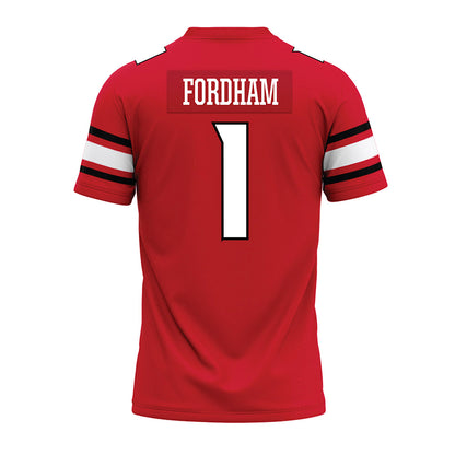 NC State - NCAA Football : Caden Fordham - Red Premium Football Jersey-1