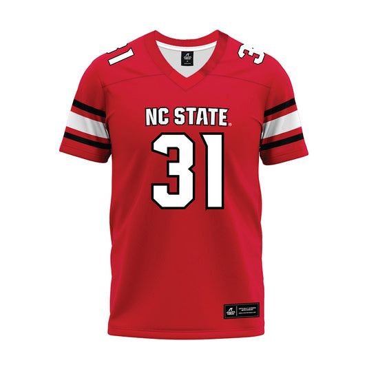 NC State - NCAA Football : Coleson Fields - Red Premium Football Jersey-0