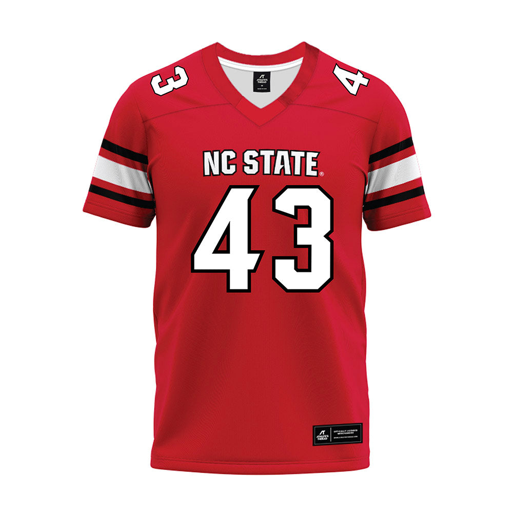 NC State - NCAA Football : Nathan Huffman - Red Premium Football Jersey-0