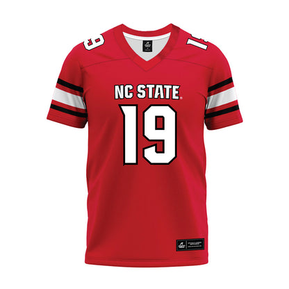NC State - NCAA Football : Tristan Teasdell - Red Premium Football Jersey-0