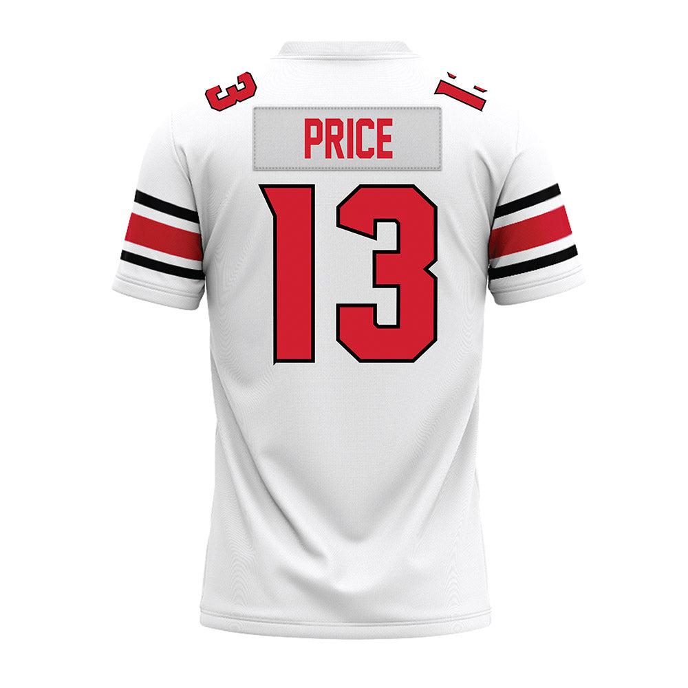 NC State - NCAA Football : Travali Price - White Premium Football Jersey-1