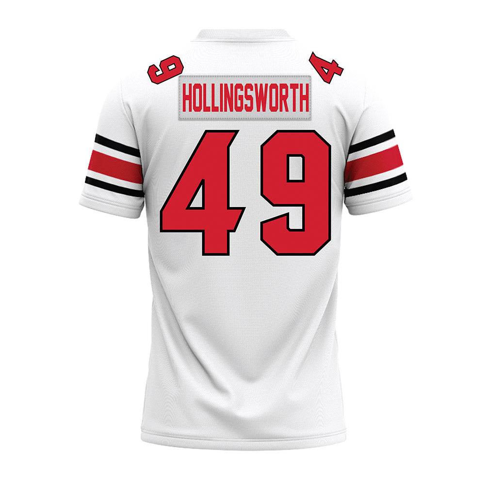 NC State - NCAA Football : Aiden Hollingsworth - White Premium Football Jersey-1