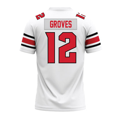 NC State - NCAA Football : Elijah Groves - White Premium Football Jersey-1