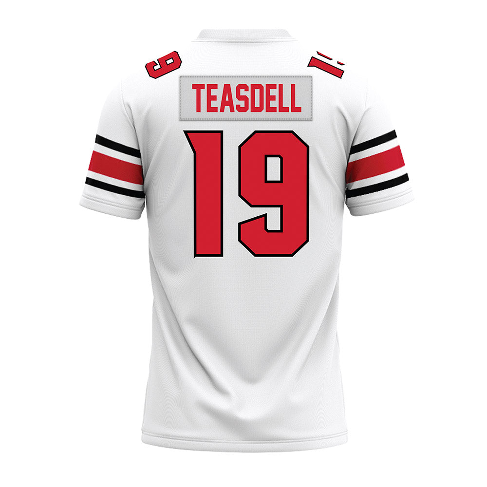 NC State - NCAA Football : Tristan Teasdell - White Premium Football Jersey-1
