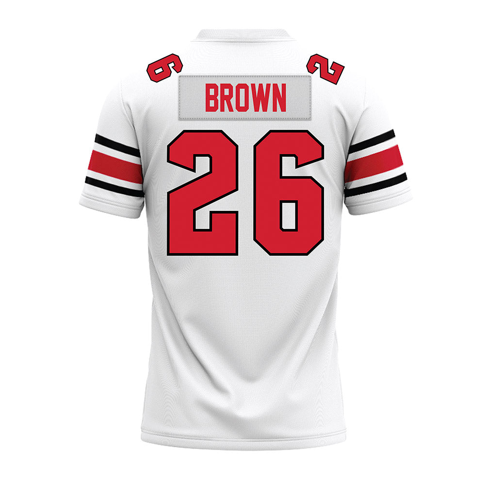 NC State - NCAA Football : Asaad Brown - White Premium Football Jersey-1