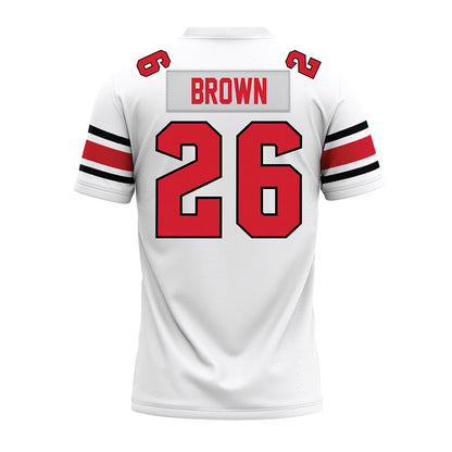NC State - NCAA Football : Asaad Brown - White Premium Football Jersey-1